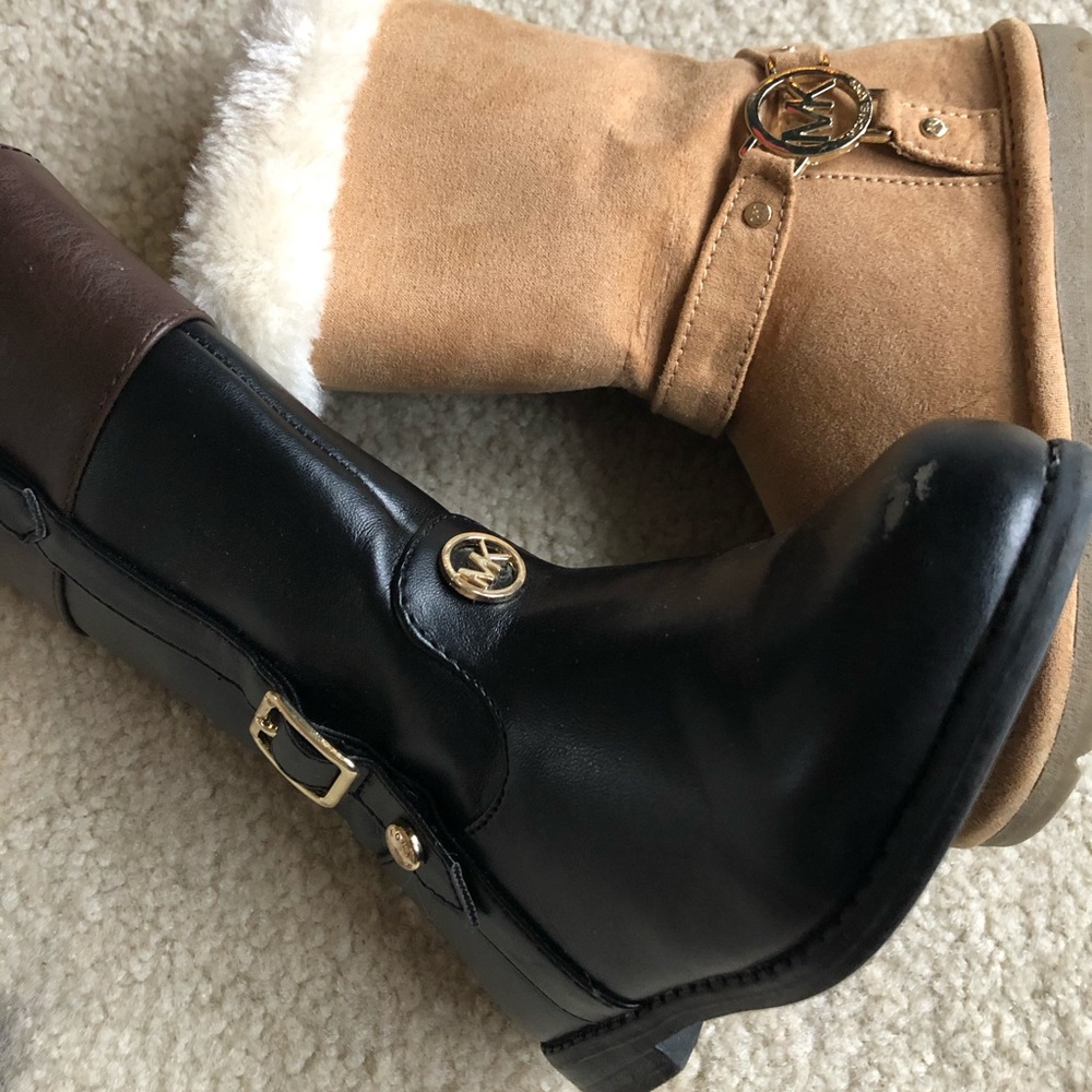 Two Michael Kors boots - TODDLER size 7 - riding and fur lined boot